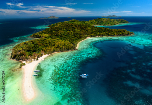 Ditaytayan island and its famous sand bar is one of the Calamian Islands, which are located south of Coron, Philippines