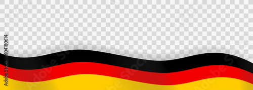 German flag ribbon on transparent background. Isolated vector illustration