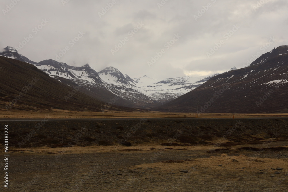 View of a mountain in southeast Iceland