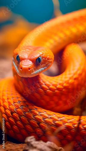 close up of a snake, Generative AI,