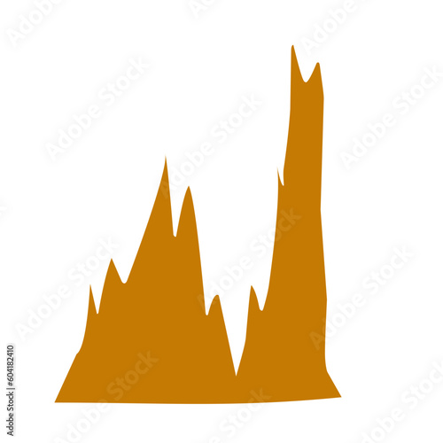 Flat style stalagmite illustration 