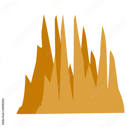 Flat style stalagmite illustration 