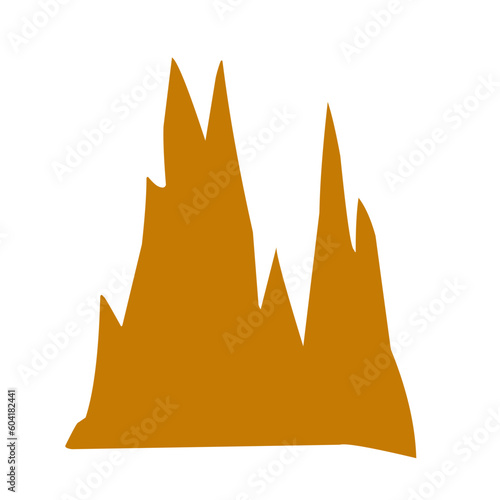 Flat style stalagmite illustration 