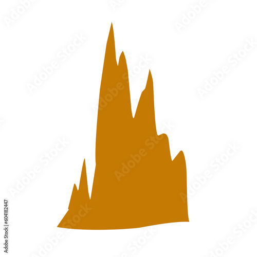 Flat style stalagmite illustration 
