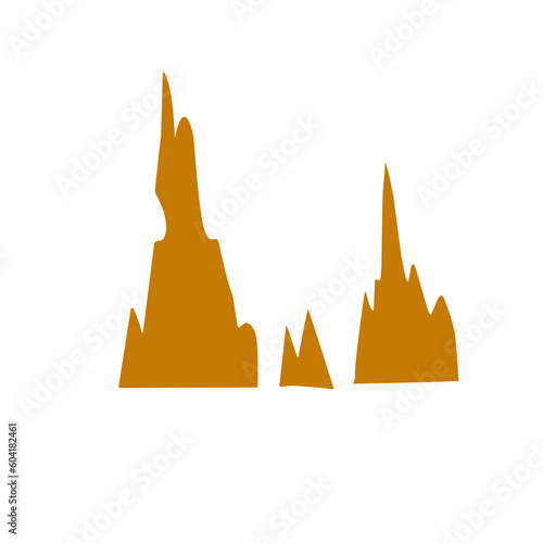 Flat style stalagmite illustration 
