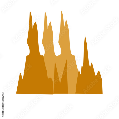 Flat style stalagmite illustration 