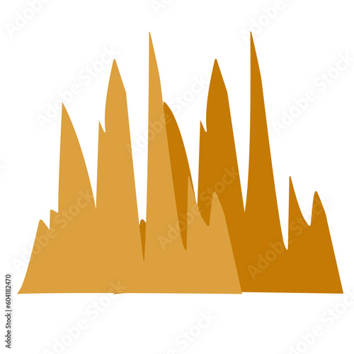 Flat style stalagmite illustration 