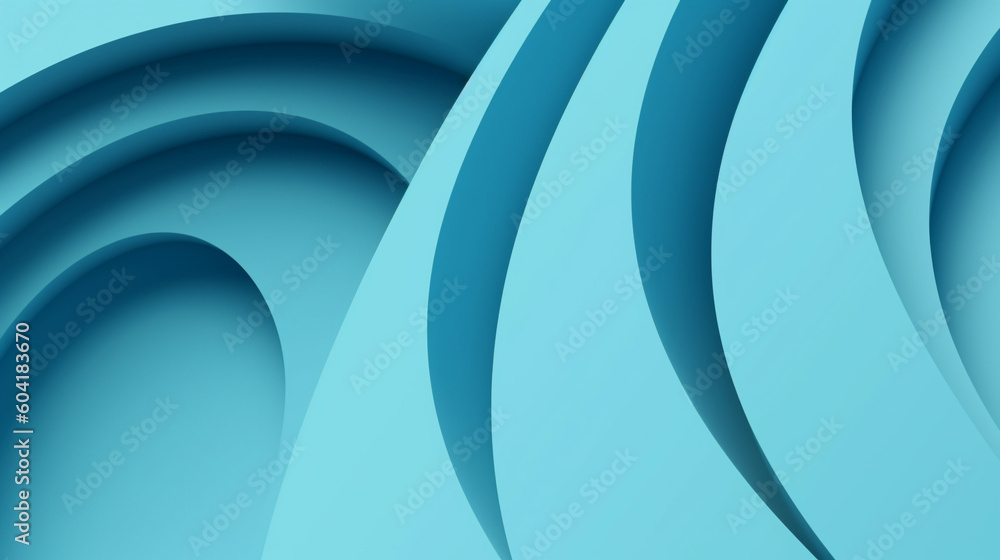 Fototapeta premium Blue Abstract Architecture Design Background curves lines. Minimal futuristic design ai generative