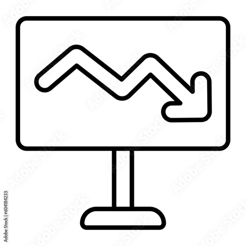 Down Chart Thin Line Icon