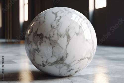 Marble stone texture. Marble ball created using generative Ai tools