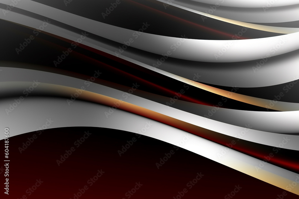 abstract background with metal curves and straight lines. Minimal futuristic design ai generative