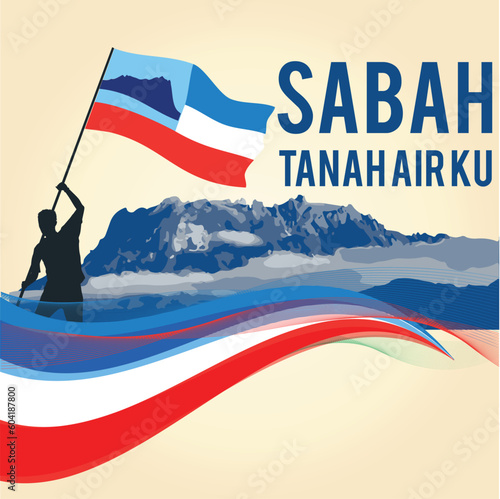 Sabah Tanah Air Ku with kinabalu mauntain