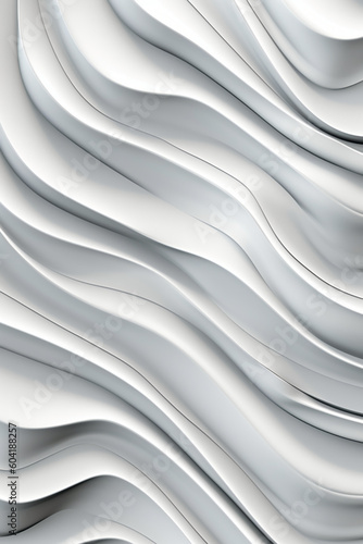 Wavy white Metallic 3D Background. AI generative © SANGHYUN