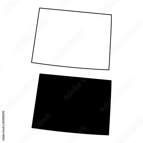 Colorado USA State Shape Outline and Fill in Black and White Vectors