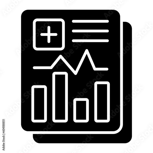 Medical Analytic Glyph Icon