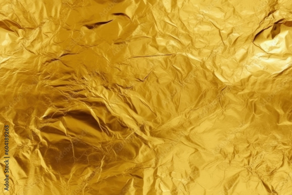 Seamless gold leaf background texture. Shiny golden yellow crumpled metallic foil pattern. AI generated, human enhanced Seamless gold leaf background texture. Shiny golden yellow crumpled metallic foil pattern. AI generated, human enhanced