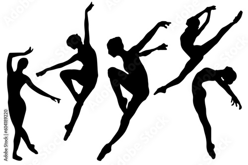 silhouettes of Ballerina dancing girls