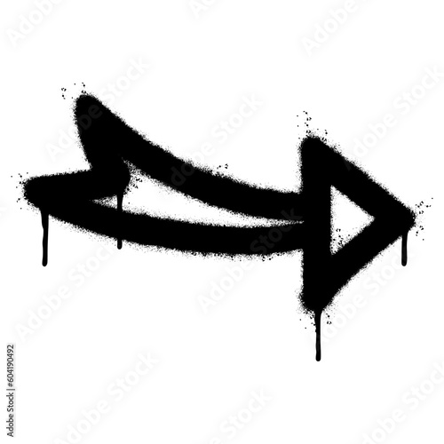 Spray Painted Graffiti arrow Sprayed isolated with a white background.