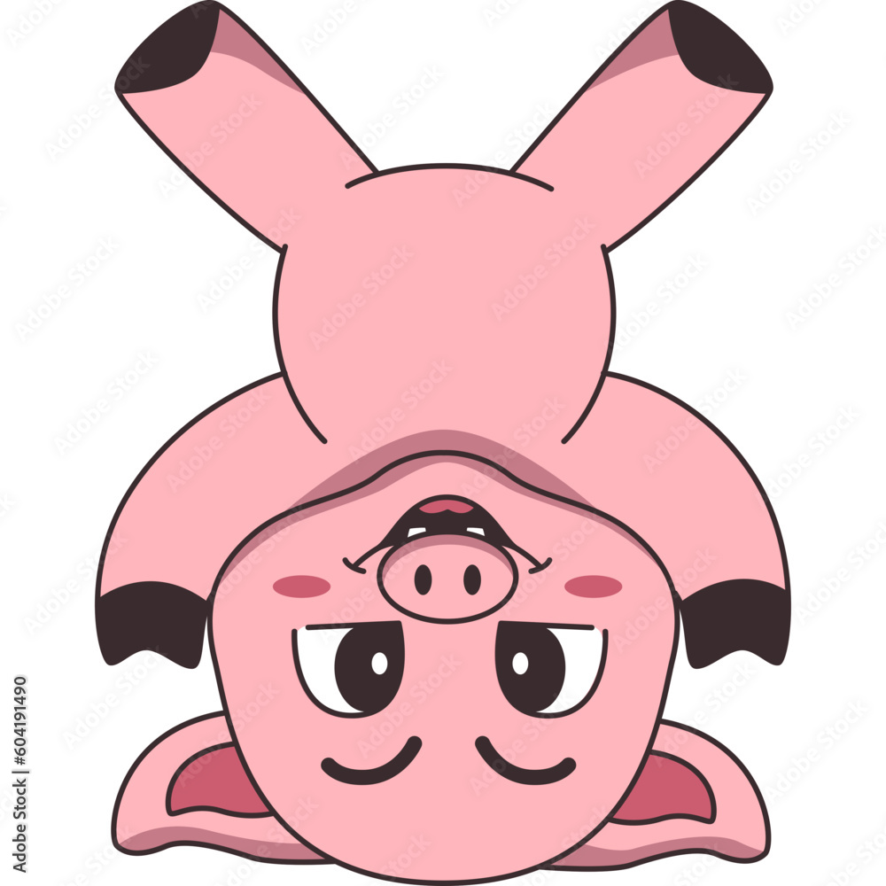 Fototapeta premium Cute Pig Cartoon Illustration