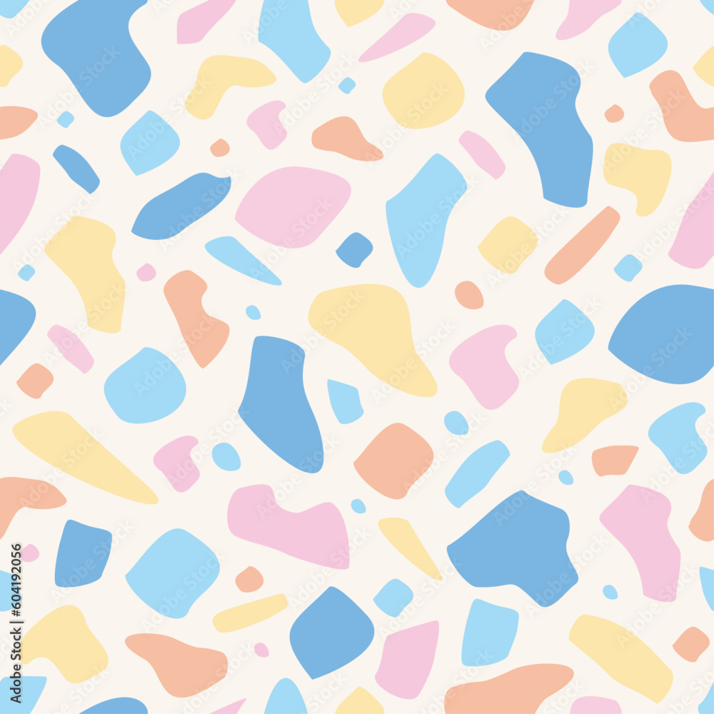 colorful abstract seamless pattern design, cute abstract shape background vector