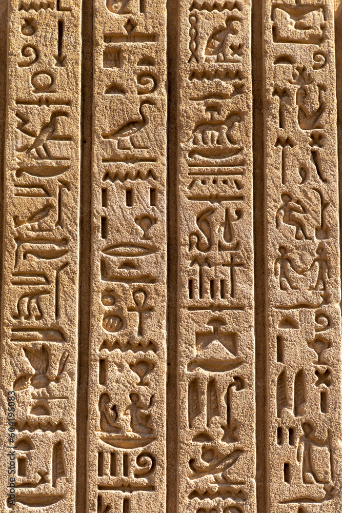 Stone Carvings and Hieroglyphs at Karnak Temple, Luxor, Thebes, UNESCO World Heritage Site, Egypt Stone Carvings and Hieroglyphs at Karnak Temple, Luxor, Thebes, UNESCO World Heritage Site, Egypt
