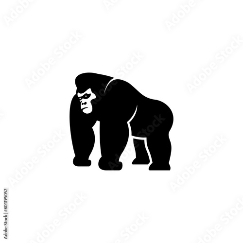 simple gorilla icon illustration vector, gorilla silhouette