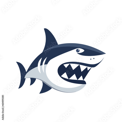Shark logo design template. Vector illustration of a shark icon