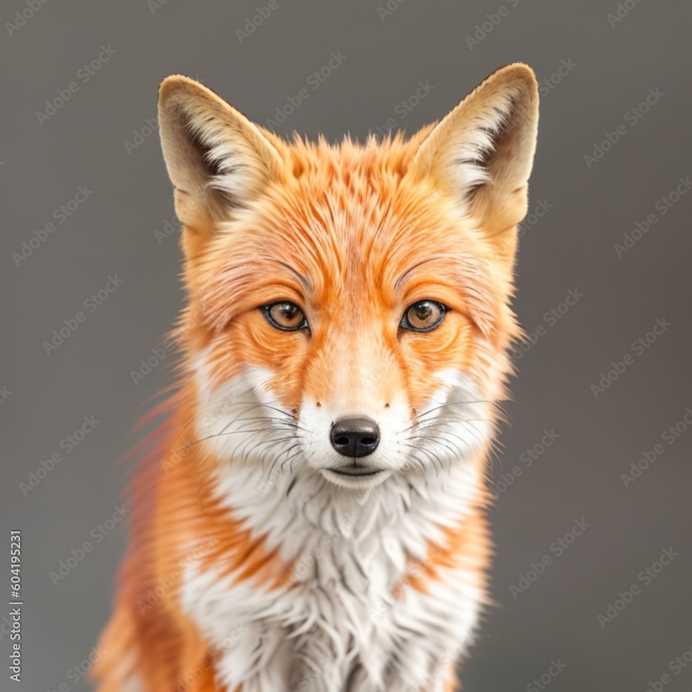 Fototapeta premium Portrait of a red fox, close up concept created with AI generated