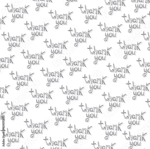 The background consists of one phrase "thank you" and is suitable for creating thank you art.