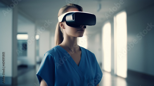 Nurse Wearing a VR Headset © Justin