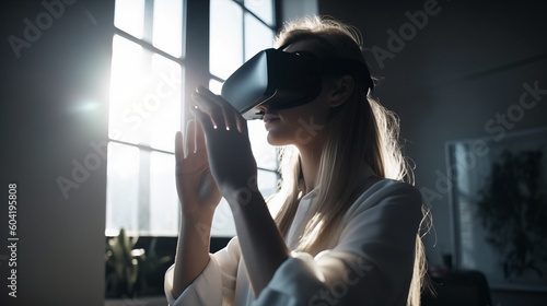 Woman in a VR Headset