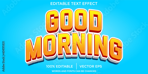 Good morning 3d text effect