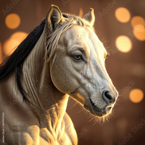 portrait horse close up created with AI generated