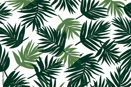 seamless pattern with palm tree leaves