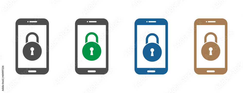 Internet security vector flat concept icons. Identification and protection symbols Internet security vector flat concept icons. Identification and protection symbols