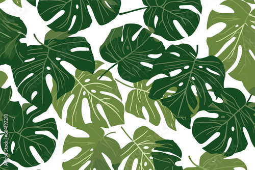 seamless pattern with monstera leaves