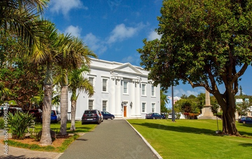 The Cabinet Office Building, on Front Street, houses the Office of the Premier of Bermuda appointed by the Governor, and leads Bermuda's locally elected Government, Hamilton, Bermuda, Atlantic photo