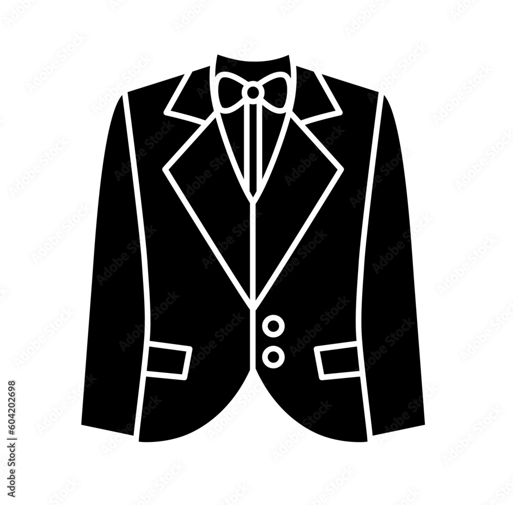 Cute wedding tuxedo suit silhouette cartoon Cute wedding tuxedo suit silhouette cartoon