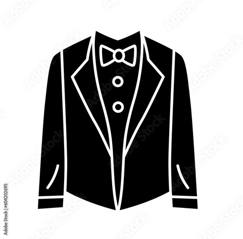 Cute wedding tuxedo suit silhouette cartoon