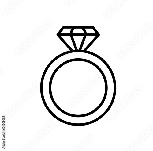 Cute diamond ring outline icon