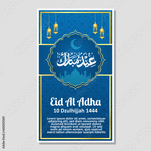 eid al adha eid mubarak caligraphy design social media post instagram stories templates background