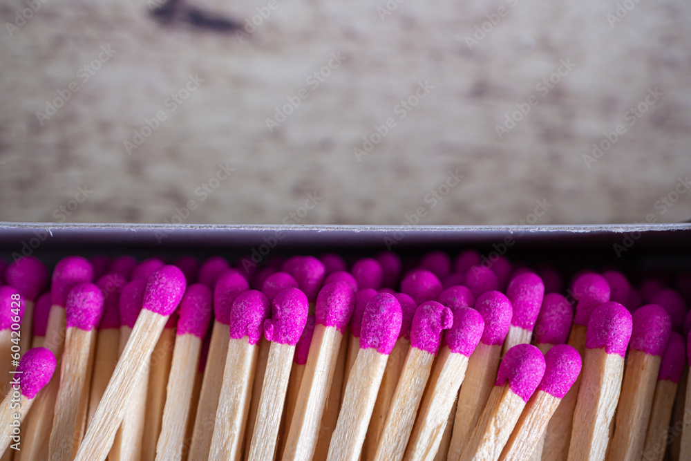 Closeup of Matches in a box to light fire Closeup of Matches in a box to light fire