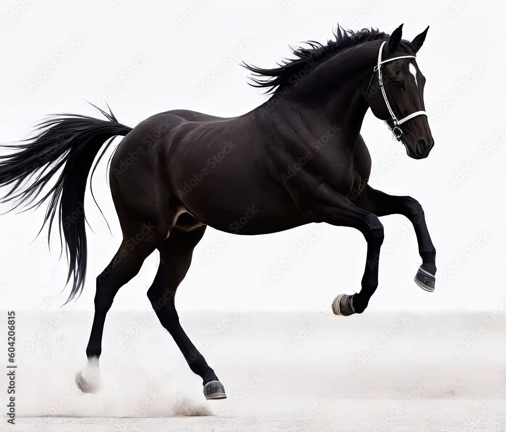 Horse isolated on white. Generative Ai Horse isolated on white. Generative Ai