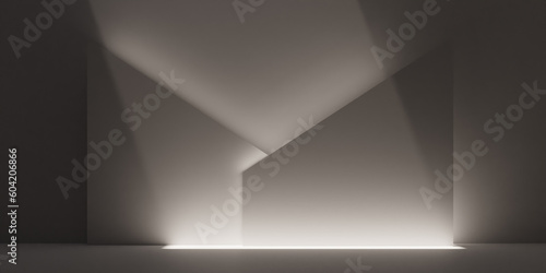 Podium background for a minimalist product display with light and shadow. 3d rendering