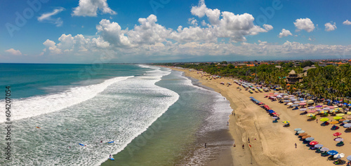 Aerial view of Kuta Beach, Kuta, Badung Regency, Bali photo