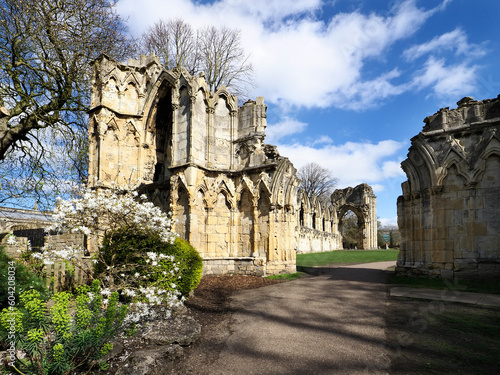 Ruins of St. Marys Abbey in Museum Gardens, York, Yorkshire, England, Unted Kingdom photo
