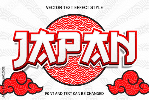 japan font typography editable text effect japanese style lettering template background design