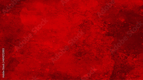 Monochrome red aquarelle painted paper textured canvas for design, vintage card, retro template. Black and red ink effect water color illustration. Abstract grunge red shades watercolor background