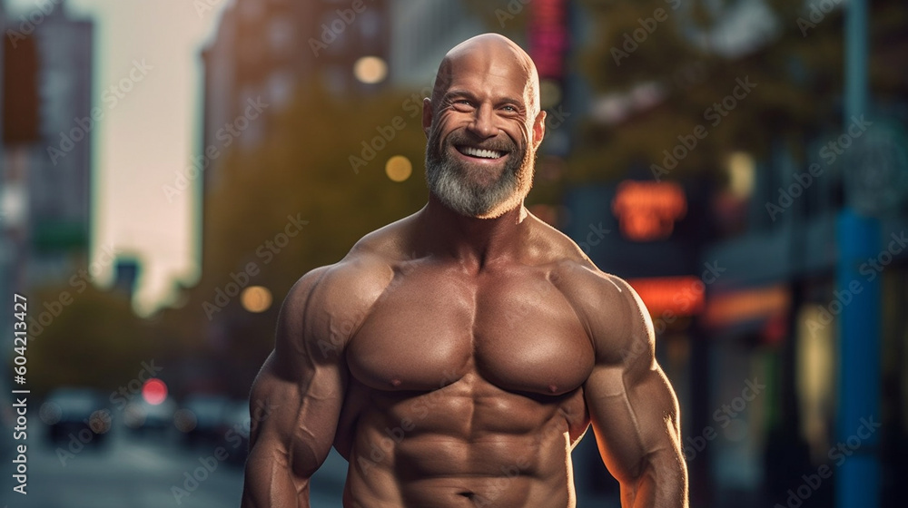 the perfect man, muscles, shirtless, smiling happy, Gigachad. Generative AI the perfect man, muscles, shirtless, smiling happy, Gigachad. Generative AI