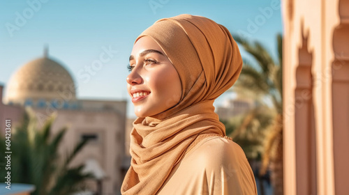 young adult woman traveling...